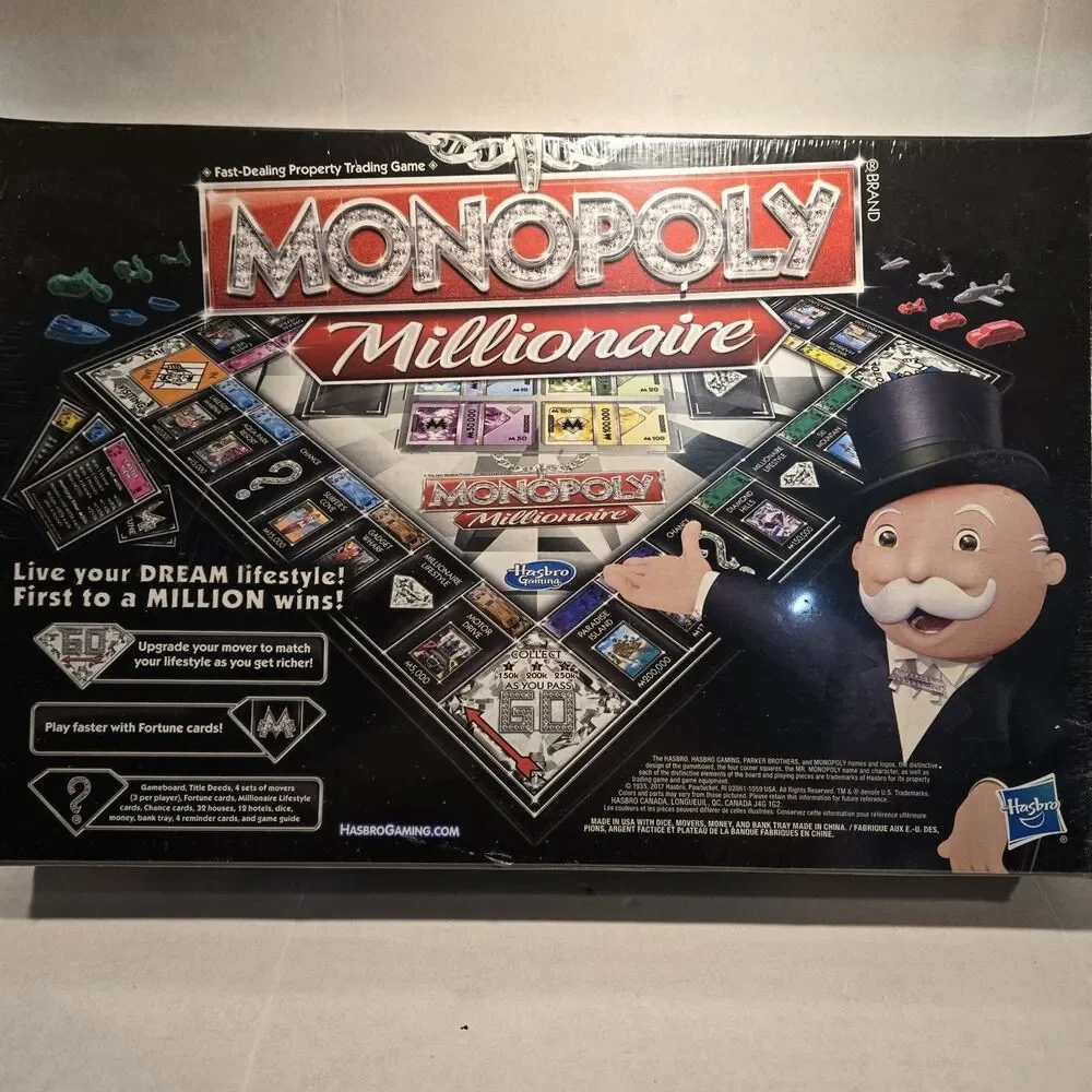 Monopoly Millionaire Board Game Hasbro Family Game Night - New Sealed!